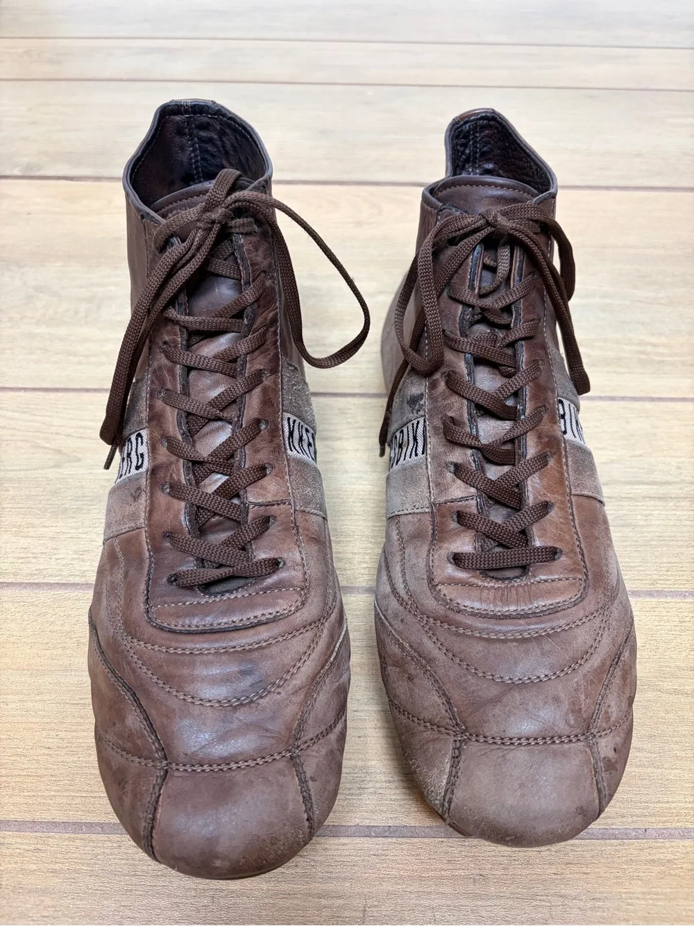 Dirk Bikkembergs Leather Soccer Herrenschuhe High Top Trainers Mens EU 45